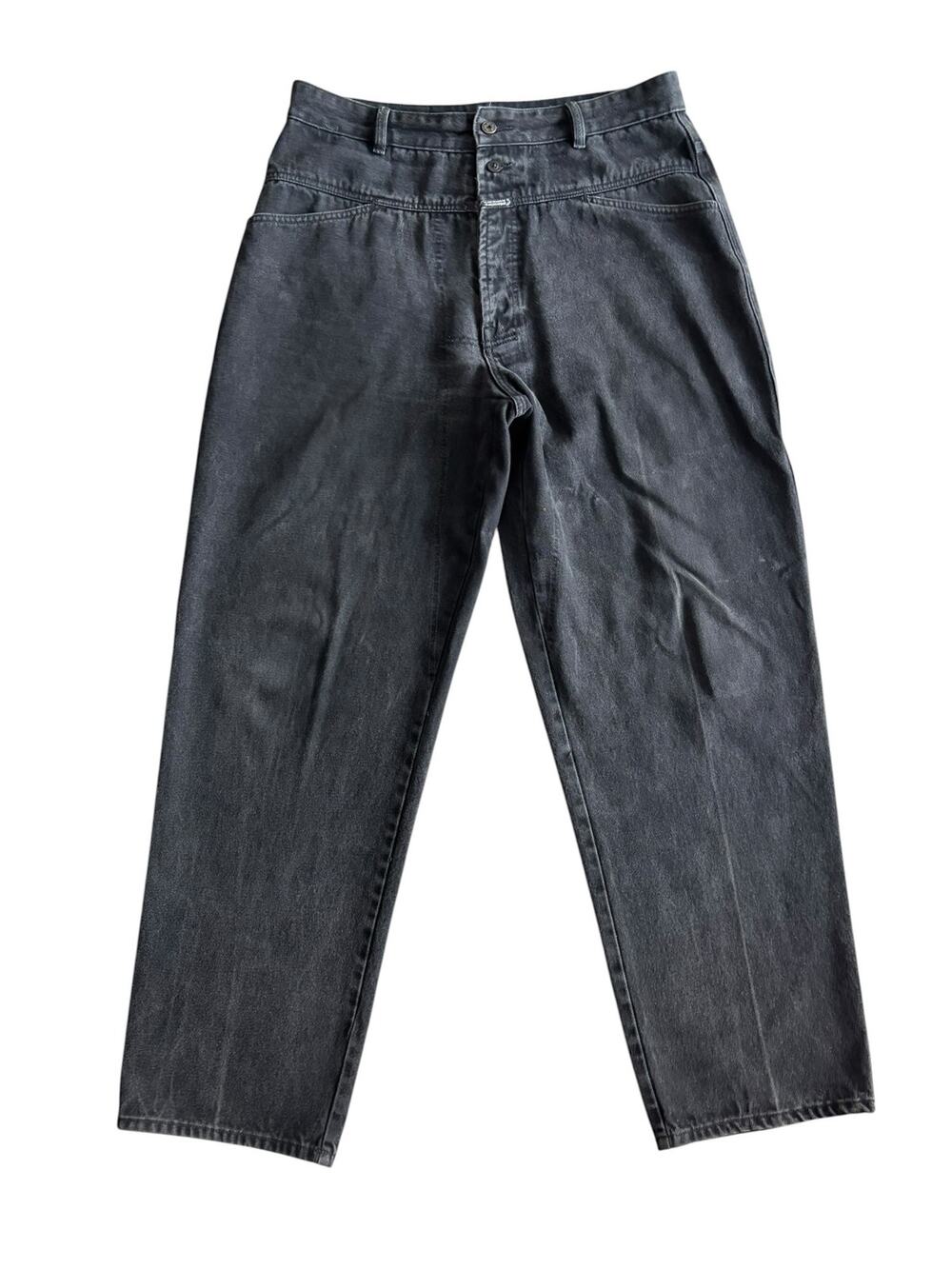 LE JEAN DE MARITHE FRANCOIS GIRBAUD 100% COTTON BLACK WIDE-LEG JEANS 36L